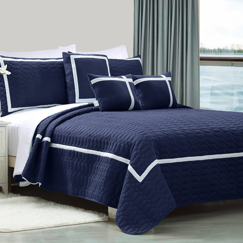 10pc Two-Tone Embossed Modern Comforter Set | 10 Piece Stylish Bed Set Includes a Full Sheet Set | 2 Sizes - 6 Colours