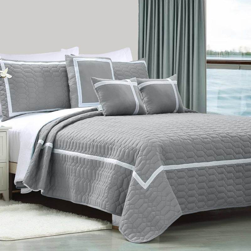 10pc Two-Tone Embossed Modern Comforter Set | 10 Piece Stylish Bed Set Includes a Full Sheet Set