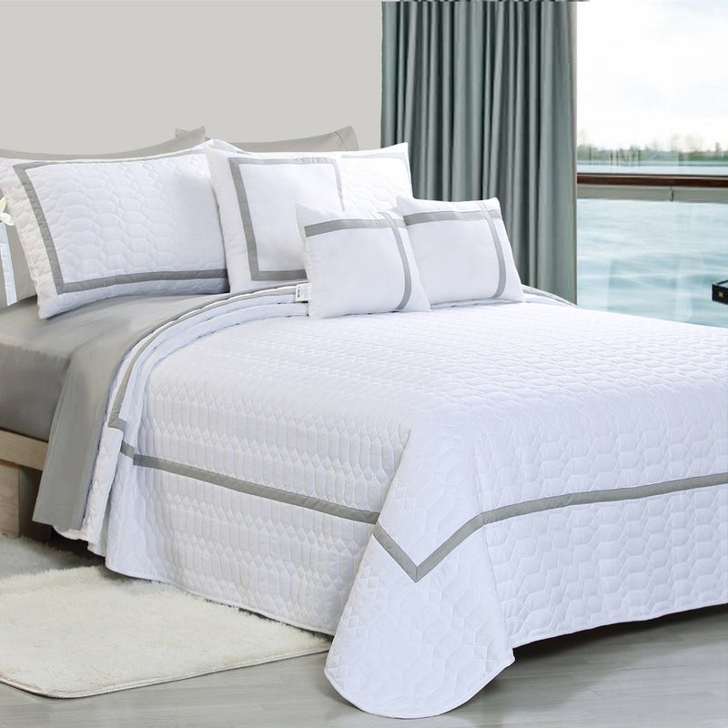 10pc Two-Tone Embossed Modern Comforter Set | 10 Piece Stylish Bed Set Includes a Full Sheet Set