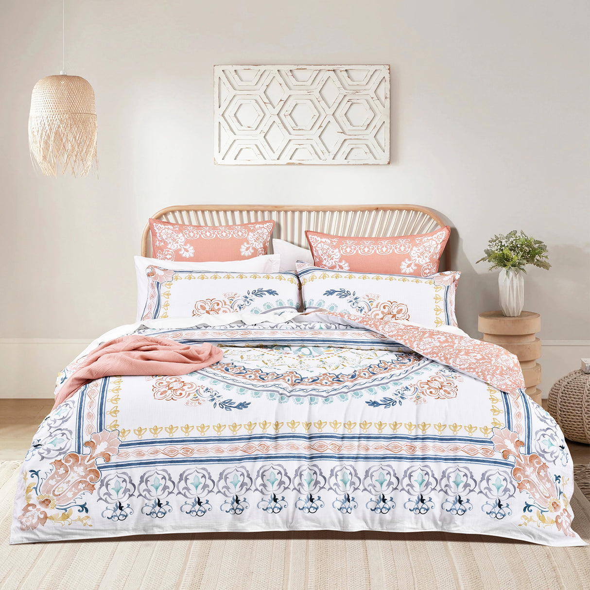 300TC 100% Cotton Reversible Talia Quilt Cover Set by Renee Taylor