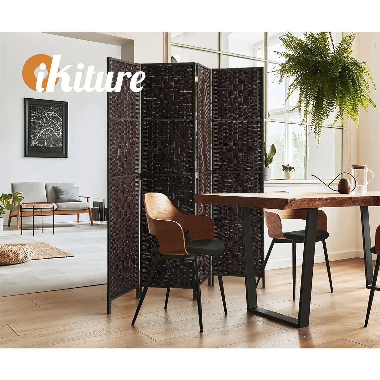 Arezzo Wood and Rattan Room Divider & Privacy Screens | Designer Room Panel Dividers