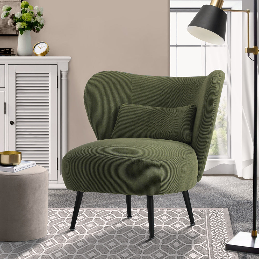 Parisi Luxe Wingback Velvet or Boucle Lounge Chair | Plush Soft Pillow Cushion Stunning Armchair