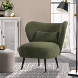 Parisi Luxe Wingback Velvet or Boucle Lounge Chair | Plush Soft Pillow Cushion Stunning Armchair