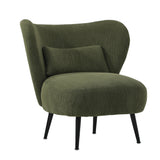 Parisi Luxe Wingback Velvet or Boucle Lounge Chair | Plush Soft Pillow Cushion Stunning Armchair