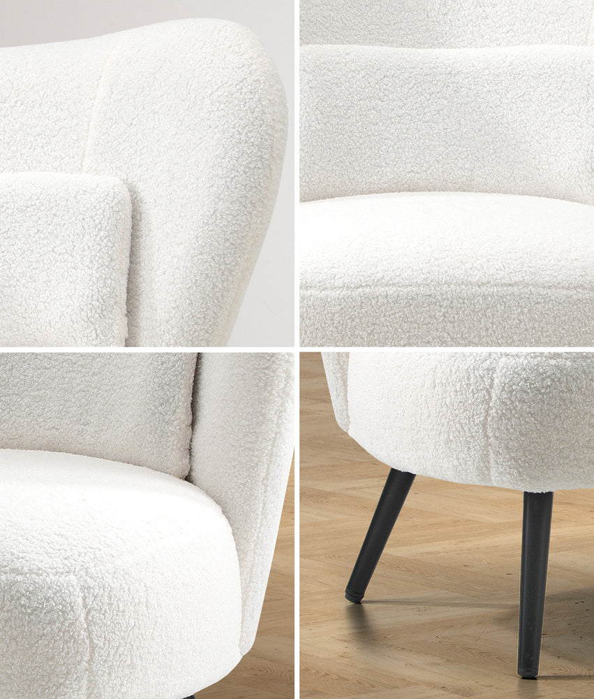 Parisi Luxe Wingback Velvet or Boucle Lounge Chair | Plush Soft Pillow Cushion Stunning Armchair