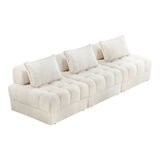 Amorio Versatile Modular Sofa Lounge Set | Adjustable Armless Boucle Fabric Sofa Modular Lounge