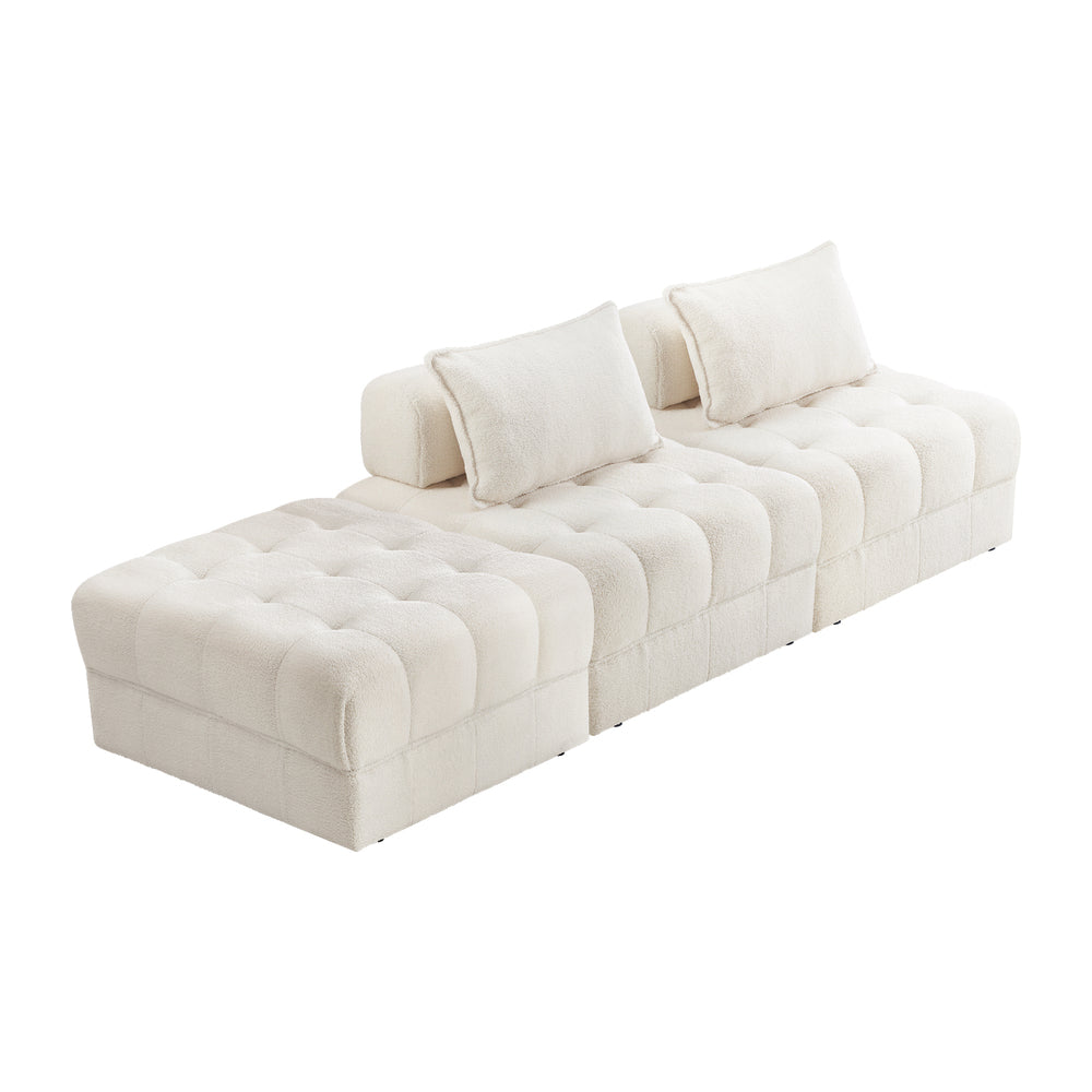 Valore Versatile Modular Sofa Lounge Set | Adjustable Armless Boucle Fabric Sofa Modular Lounge