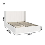 Allure Royale Boucle Fabric Gas Lift Storage Bed | Two In One Bed and Storage Combo Bed Frame in Boucle White | 4 Sizes