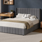 Allure Premium Grey Soft Velvet Fabric Gas Lift Storage Bed | Two In One Bed and Storage Combo Bed Frame | 4 Sizes