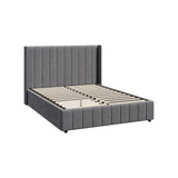 Allure Premium Grey Soft Velvet Fabric Gas Lift Storage Bed | Two In One Bed and Storage Combo Bed Frame | 4 Sizes