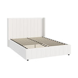 Allure Royale Boucle Fabric Gas Lift Storage Bed | Two In One Bed and Storage Combo Bed Frame in Boucle White | 4 Sizes