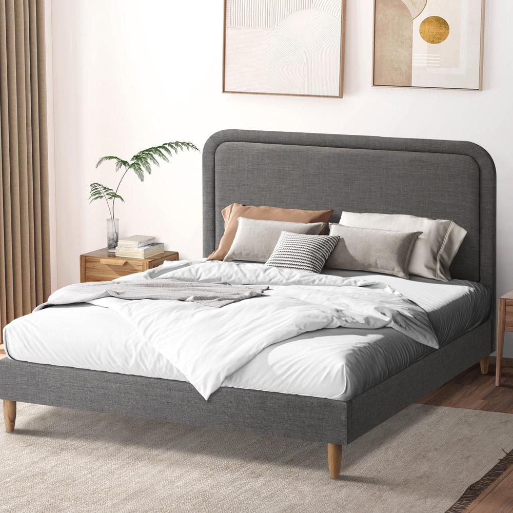 Scandi Allure Premium Fabric Bed Frame| Cushioned Touch High Quality Fabric Bed