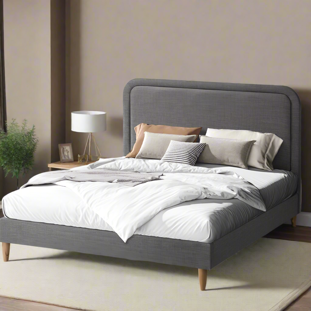 Scandi Allure Premium Fabric Bed Frame| Cushioned Touch High Quality Fabric Bed | 4 Sizes