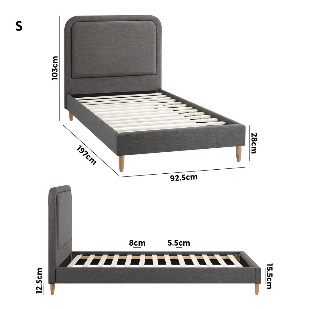 Scandi Allure Premium Fabric Bed Frame| Cushioned Touch High Quality Fabric Bed