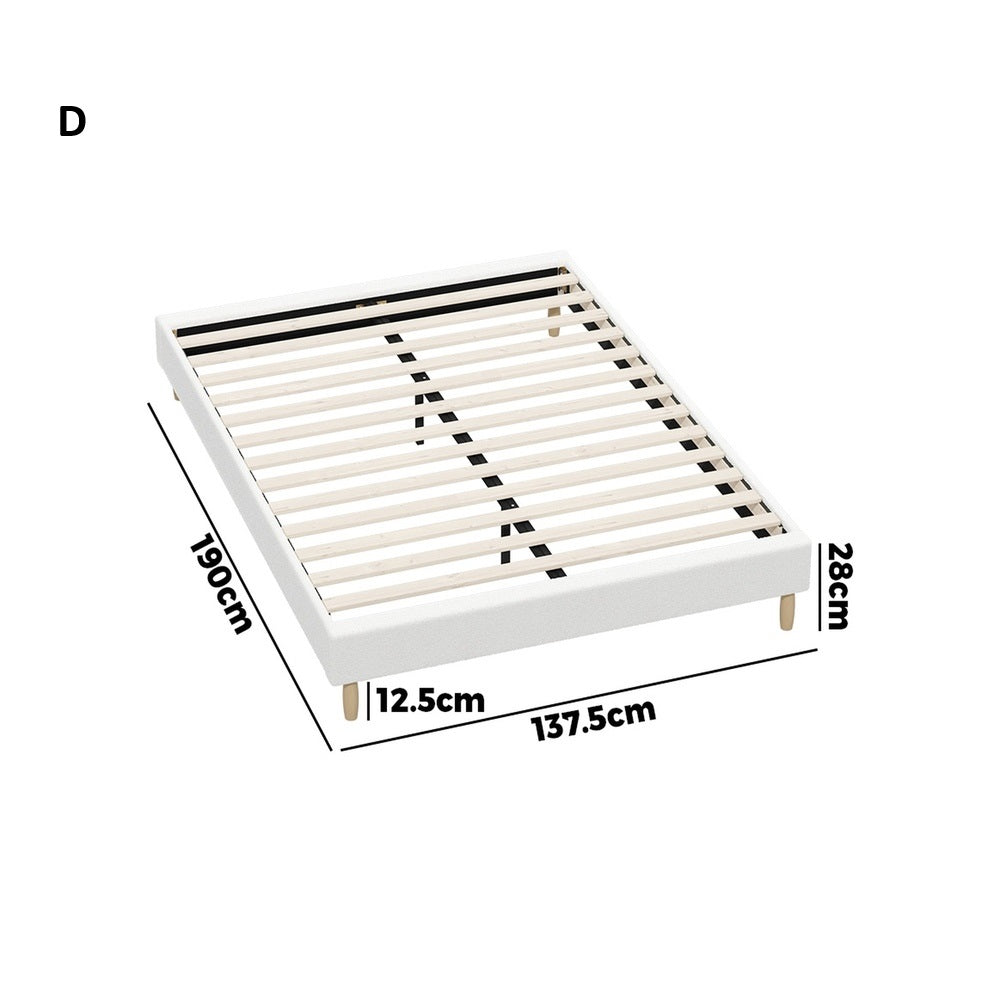 Teddy Milo Boucle Platform Bed Base | Beautiful Modern Boucle Fabric Bed Base | 5 Sizes