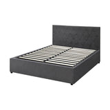 Premium Milano Grey Soft Velvet Fabric Gas Lift Storage Bed | Two In One Bed and Storage Combo Bed Frame | 5 Sizes