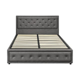 Fiori Luxury Gas Lift Storage Bed | Premium Pu Leather Modern Storage Bed