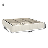 Milo Luxe Velvet Fabric Platform Bed Base with Gas Lift Storage | Soft Touch Cream Fabric Gas Lift Space Saving Bed