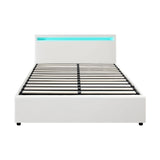 Premium Milano White PU Leather LED Gas Lift Storage Bed | Two In One White Bed Frame and Storage Combo | 4 Sizes