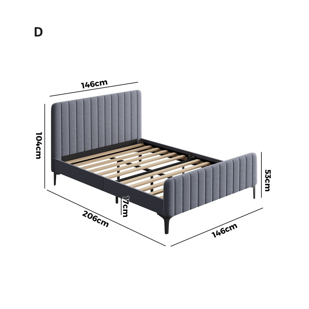 Luxore Velvet Touch Venezia Bed Frame | Modern Premium Soft Plush Grey Velvet Bed in 4 Sizes