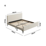 Luxore Velvet Touch Venezia Bed Frame | Modern Premium Soft Plush Beige Velvet Bed in 4 Sizes