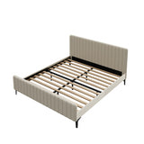 Luxore Velvet Touch Venezia Bed Frame | Modern Premium Soft Plush Beige Velvet Bed in 4 Sizes