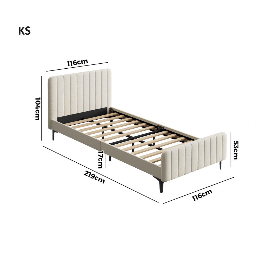 Luxore Velvet Touch Venezia Bed Frame | Modern Premium Soft Plush Beige Velvet Bed in 4 Sizes