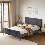 Luxore Velvet Touch Venezia Bed Frame | Modern Premium Soft Plush Grey Velvet Bed