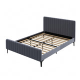 Luxore Velvet Touch Venezia Bed Frame | Modern Premium Soft Plush Grey Velvet Bed