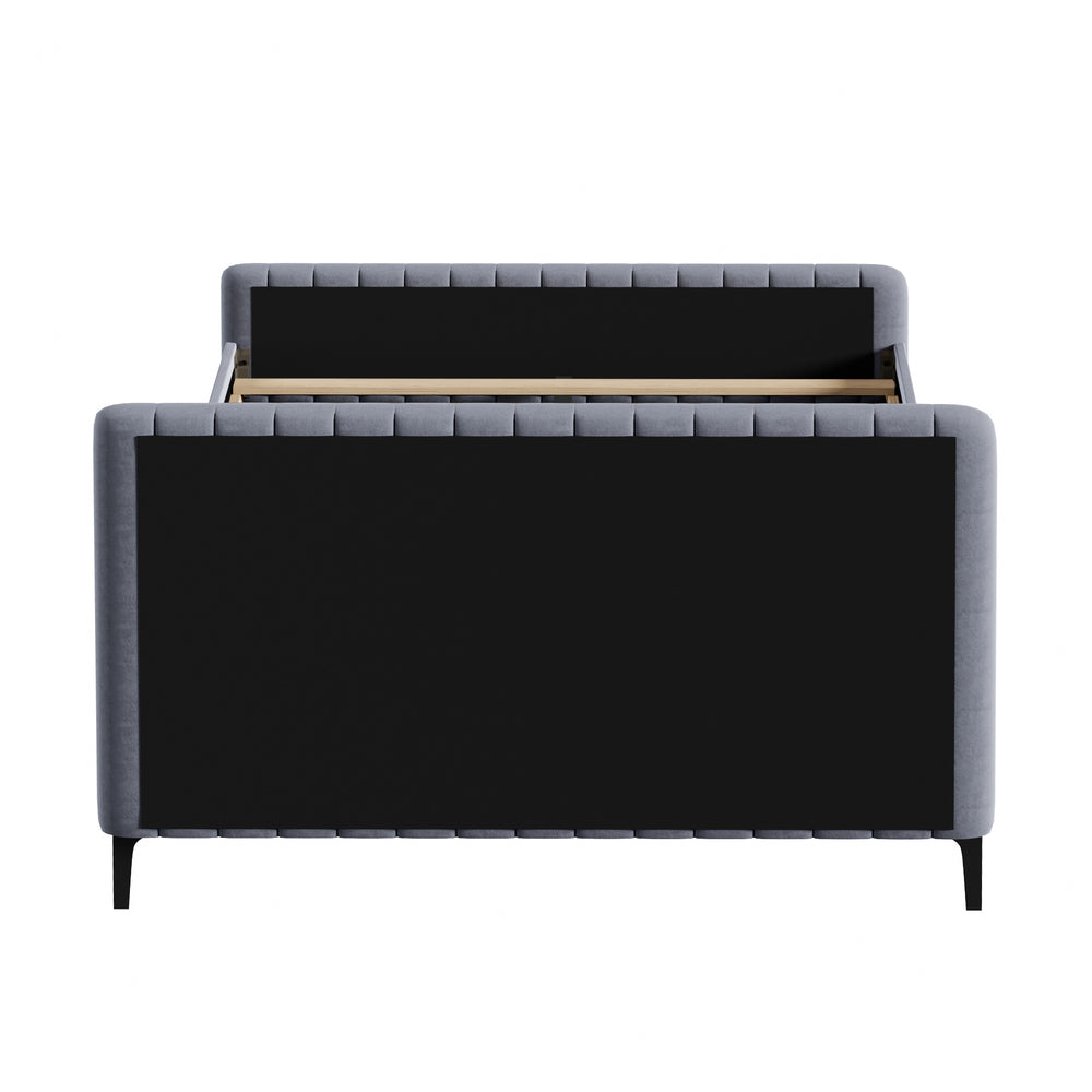 Luxore Velvet Touch Venezia Bed Frame | Modern Premium Soft Plush Grey Velvet Bed in 4 Sizes