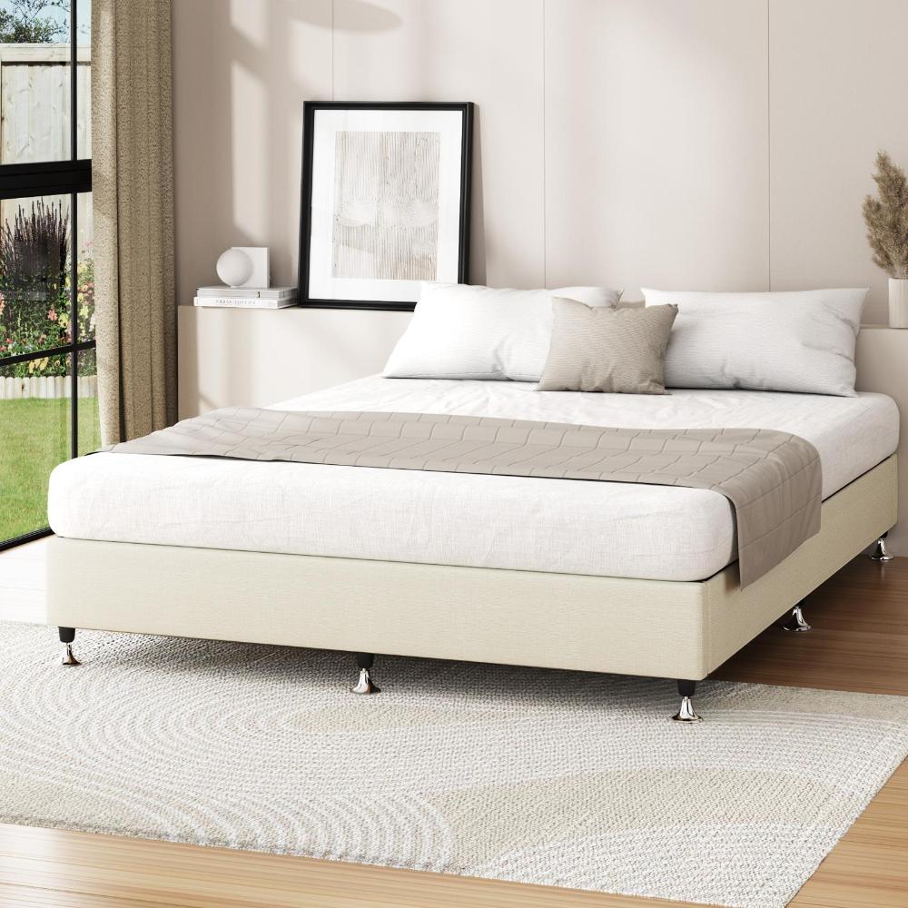 Vienna Luxe Fabric Platform Bed Base | Verstaile Modern Sleek Fabric Bed Base