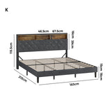 Piazzi LED Tuffted Grey Fabric Storage Bed |Modern Super Storage LED Lights Bed Frame