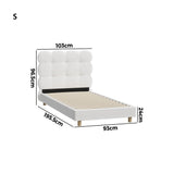 Millie Tuffted Clouds Soft Boucle Fabric White Bed | Cushioned Touch White Upholstered Boucle Bed Frame