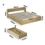 Sorrento 2 Drawer Wooden Storage Bed and 2 Charging Ports | Multi Storage Wood Bed Frame with USB Chargers | 5 Sizes