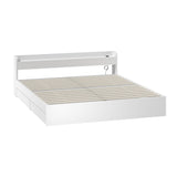 Sorrento 2 Drawer White Storage Bed and 2 Charging Ports | Multi Storage Wood Bed Frame with USB Chargers | 4 Sizes