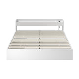 Sorrento 2 Drawer White Storage Bed and 2 Charging Ports | Multi Storage Wood Bed Frame with USB Chargers