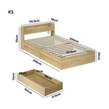 Sorrento 2 Drawer Wooden Storage Bed and 2 Charging Ports | Multi Storage Wood Bed Frame with USB Chargers | 5 Sizes