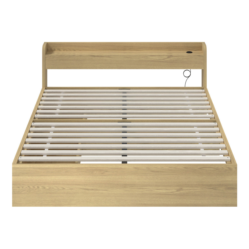 Sorrento 2 Drawer Wooden Storage Bed and 2 Charging Ports | Multi Storage Wood Bed Frame with USB Chargers | 5 Sizes