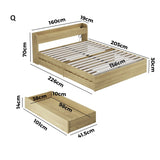 Sorrento 2 Drawer Wooden Storage Bed and 2 Charging Ports | Multi Storage Wood Bed Frame with USB Chargers | 5 Sizes