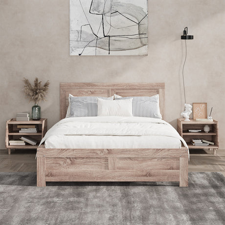 Aspire Luxe Light Oak Wooden Timber Bed | Easy Assembly Quality Timber Bed Frame