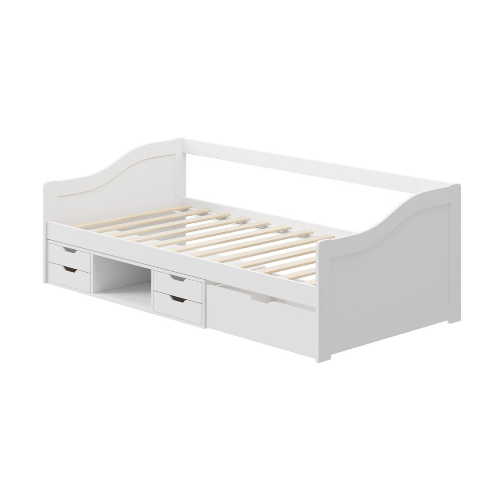 Reggio Milos Kids Trundle Storage Bed | Kids Two in One Daybed Single Size and Multi Storage Trundle