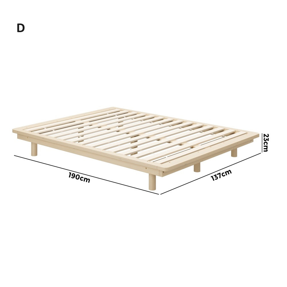 Scandi Alto Premium Timber Platform Bed | Reinforced Durable Wooden Floating Bed Base | 5 Sizes