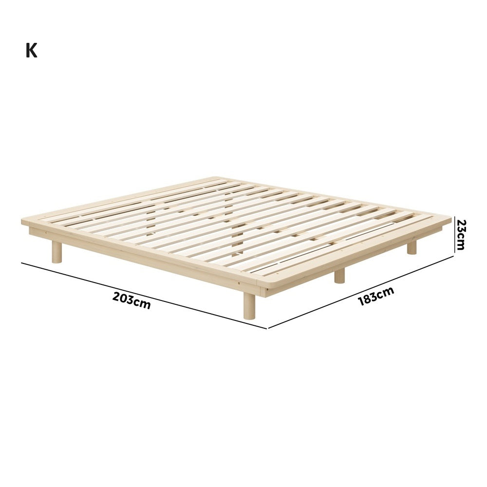 Scandi Alto Premium Timber Platform Bed | Reinforced Durable Wooden Floating Bed Base | 5 Sizes