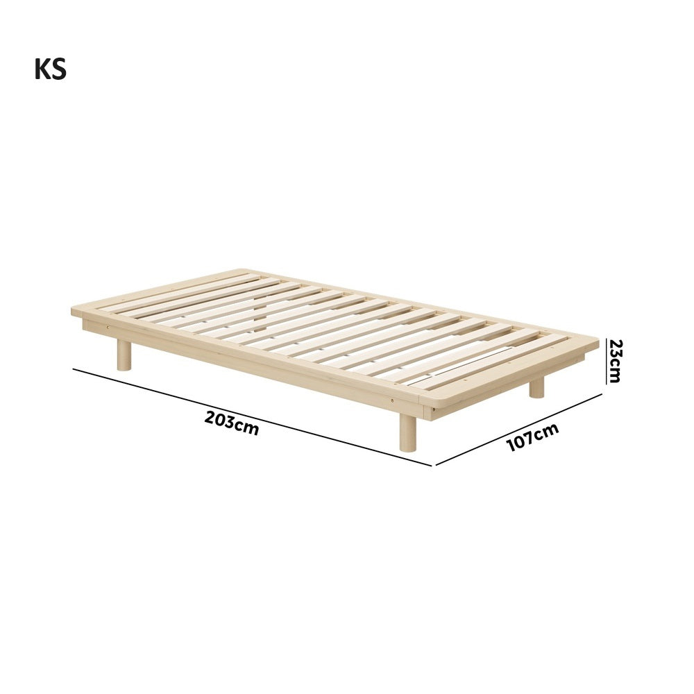 Scandi Alto Premium Timber Platform Bed | Reinforced Durable Wooden Floating Bed Base | 5 Sizes