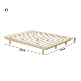 Scandi Alto Premium Timber Platform Bed | Reinforced Durable Wooden Floating Bed Base | 5 Sizes