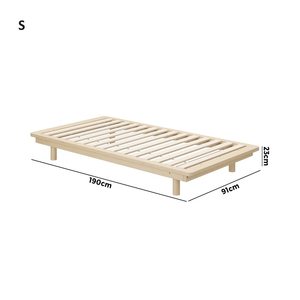 Scandi Alto Premium Timber Platform Bed | Reinforced Durable Wooden Floating Bed Base | 5 Sizes