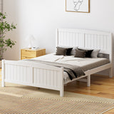 Mila Hampton White Wooden Bed Frame | Solid Modern Timber Bed High Quality Frame | 5 Sizes