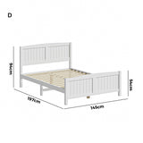 Mila Hampton White Wooden Bed Frame | Solid Modern Timber Bed High Quality Frame | 5 Sizes