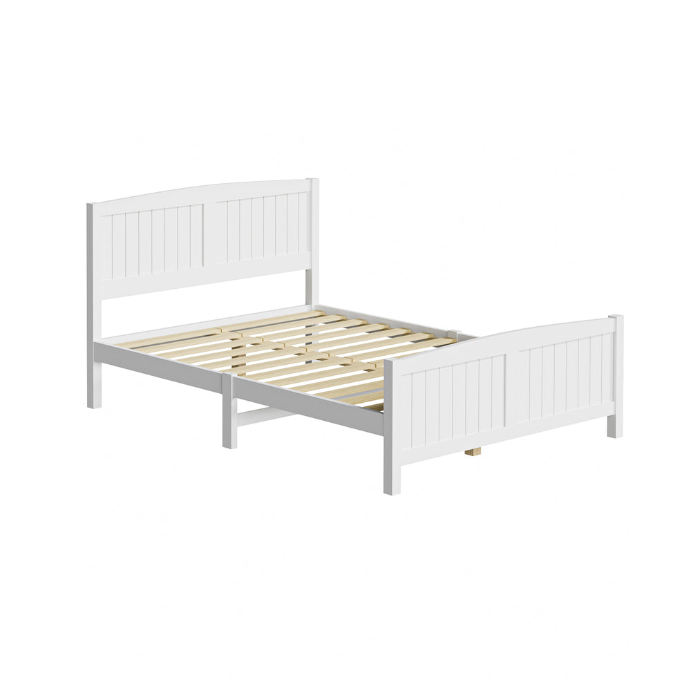 Mila Hampton White Wooden Bed Frame | Solid Modern Timber Bed High Quality Frame | 5 Sizes