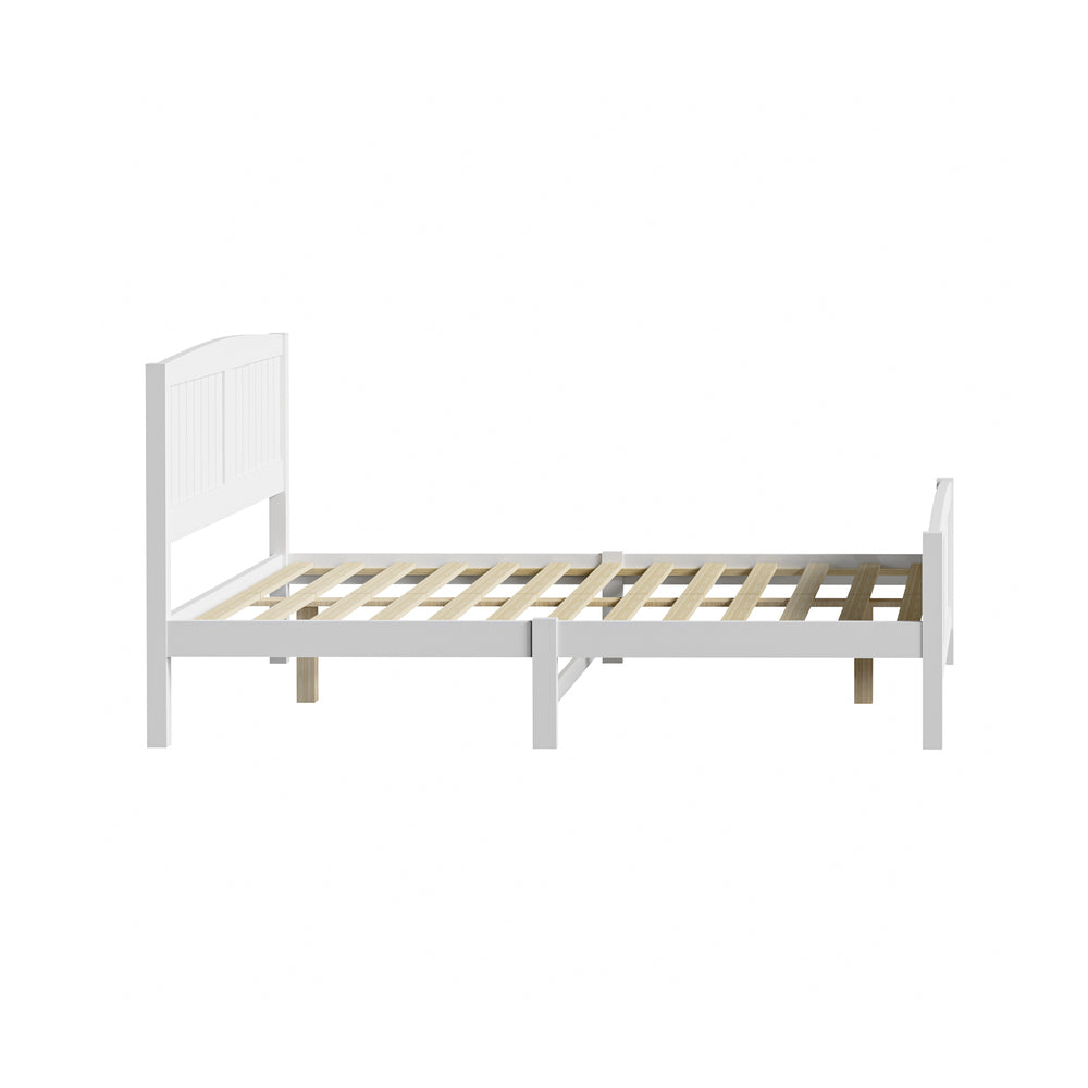 Mila Hampton White Wooden Bed Frame | Solid Modern Timber Bed High Quality Frame